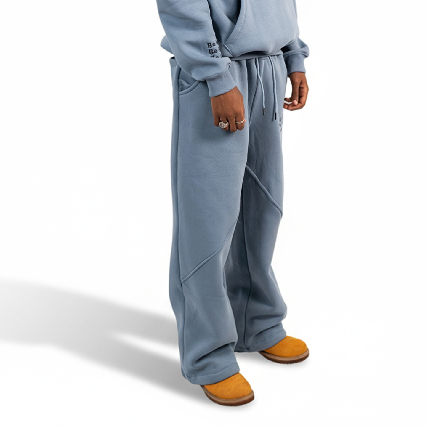 Embroidered Wide-Leg Jogger