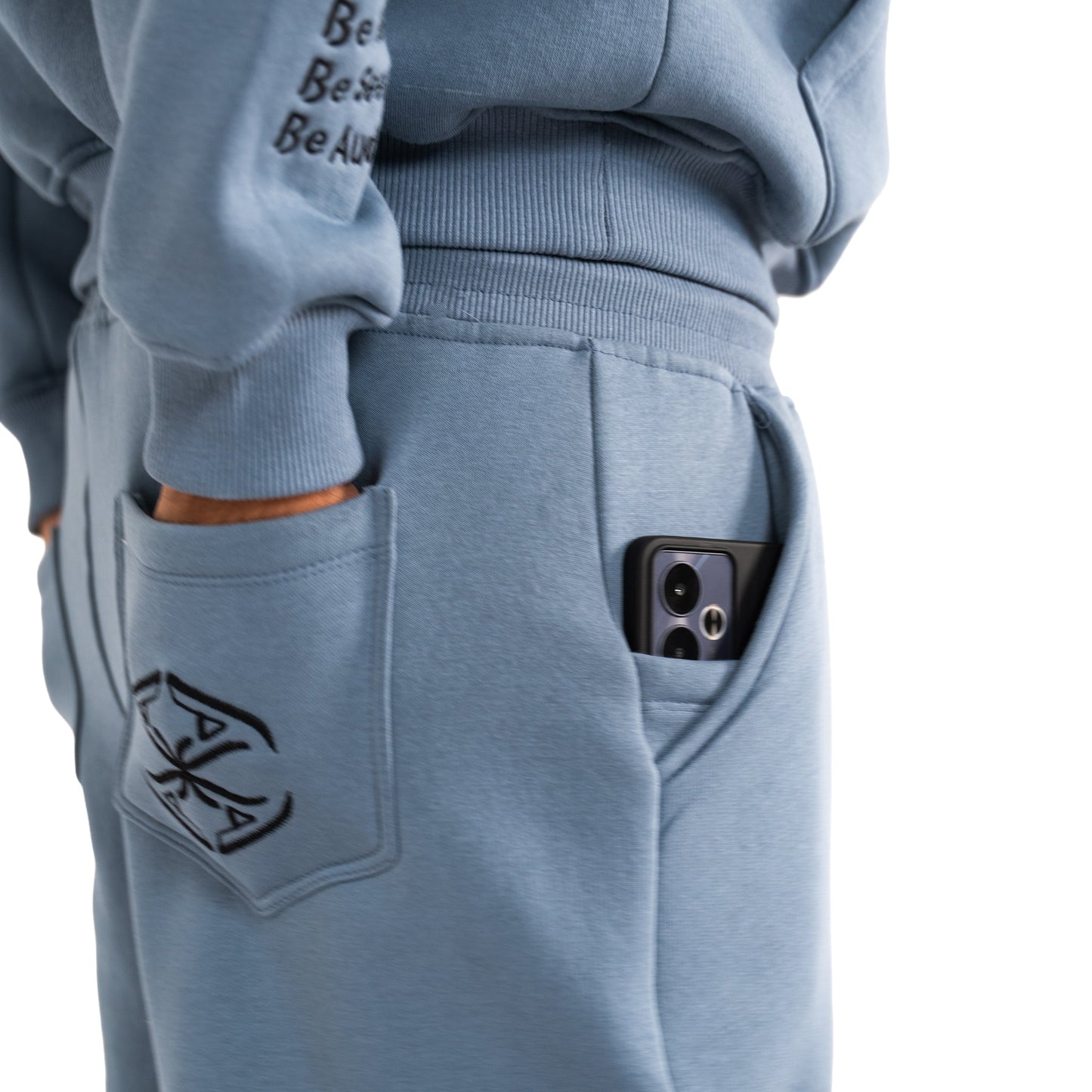 Embroidered Wide-Leg Jogger